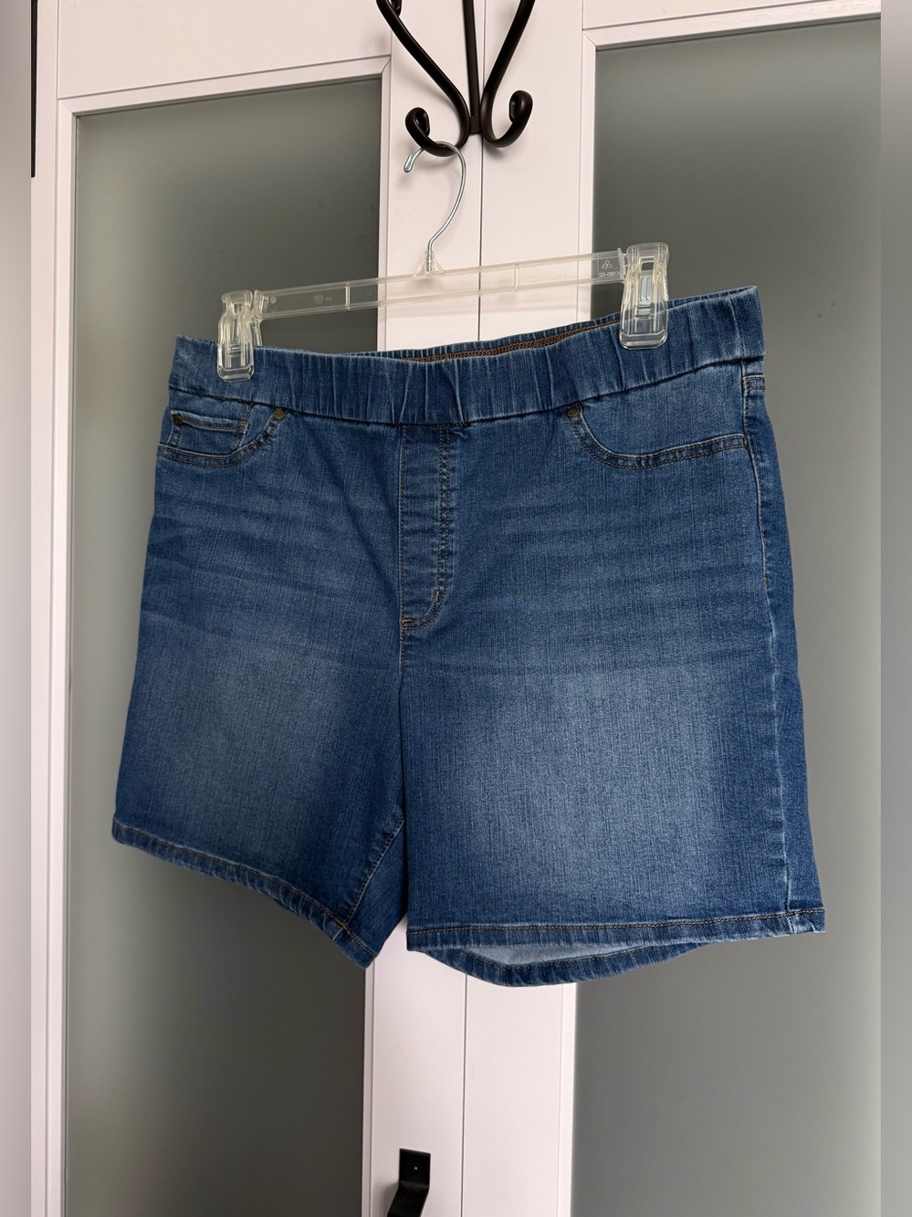 Kim Rogers Tummy Control Blue Denim Stretch Pull-On Shorts